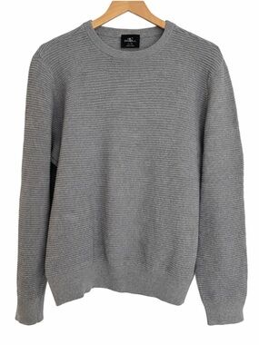 O'Neill Men's Gray Ribbed Crew Neck Sweater - Size large